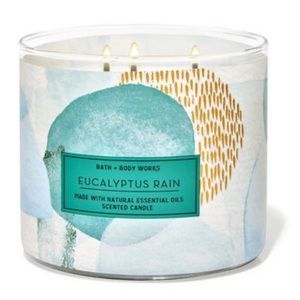 🌿 BBW Eucalyptus Rain 3-Wick Candle NEW